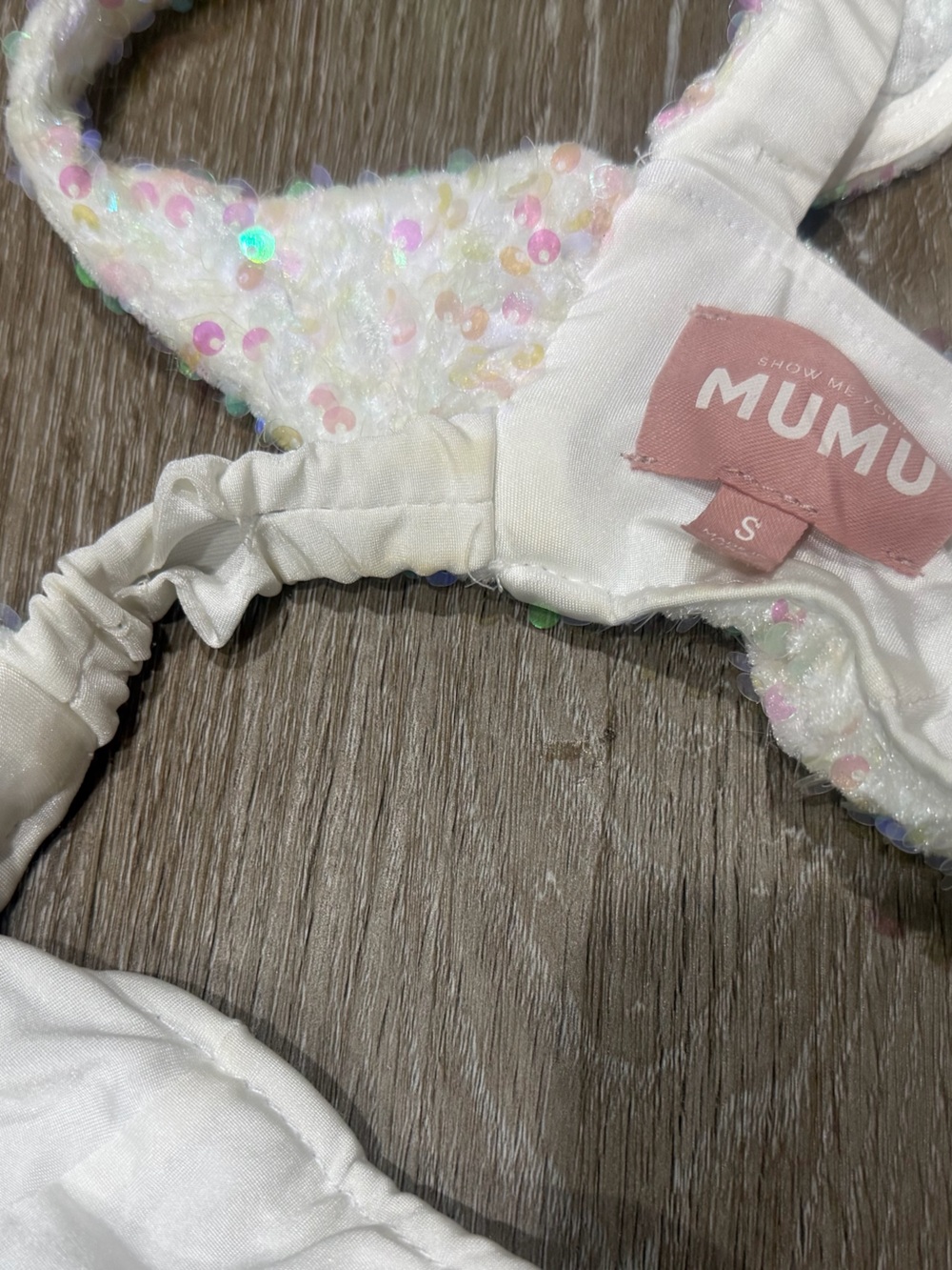 Show Me Your MuMu Zoey White Sequin Mini Dress Small - Picture 8 of 10